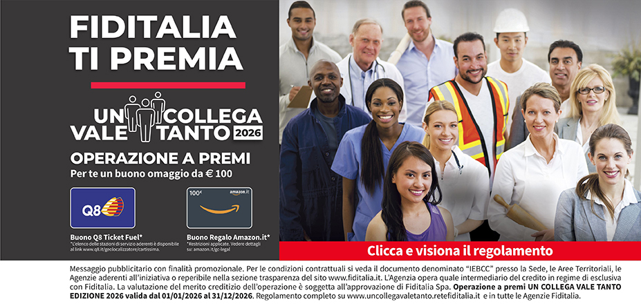 Agenzia Capital Service Fiditalia | Bari | Fiditalia ti premia - Vinci un buono omaggio da €100. Operazione a premi. Clicca e visiona il regolamento. Operazione a premi UN COLLEGA VALE TANTO 2025 valida dal 01/01/2025 al 31/12/2025. Regolamento completo www.uncollegavaletanto.retefiditalia.it