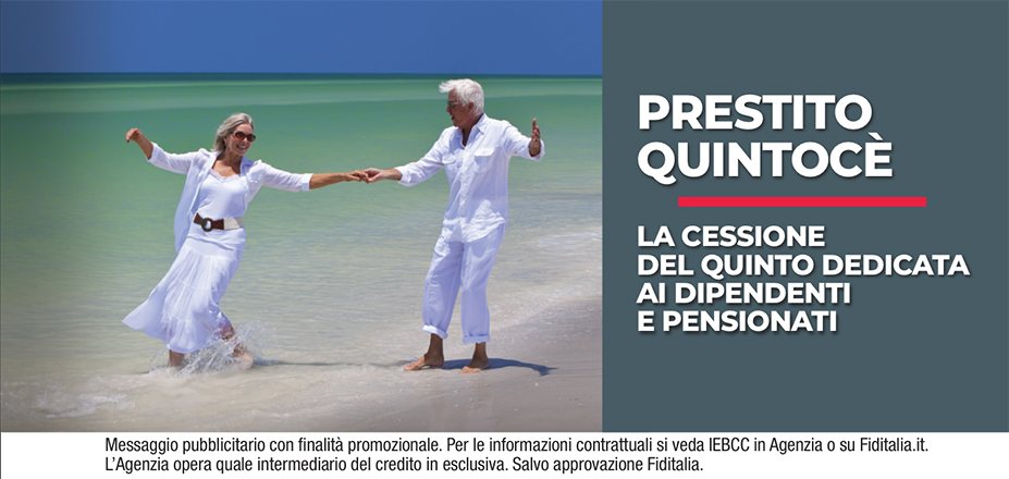 Agenzia Capital Service Fiditalia | Bari | Cessione del Quinto Quintocè - Un consulente dedicato per i progetti di dipendenti e pensionati. Messaggio pubblicitario con finalità promozionale. Per le informazioni contrattuali si veda IEBCC in Agenzia o su Fiditalia. it. L’Agenzia opera quale intermediario del credito in esclusiva. Salvo approvazione Fiditalia.